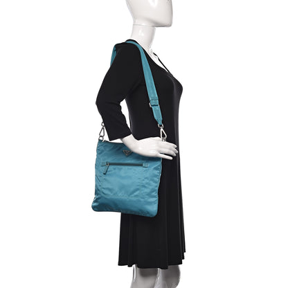 Prada Nylon Vela Flat Messenger Bag Turchese 2 of 10