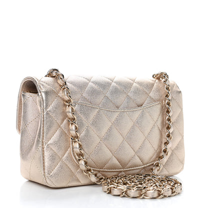 Chanel Metallic Lambskin Quilted Mini Rectangular Flap Gold 2 of 4