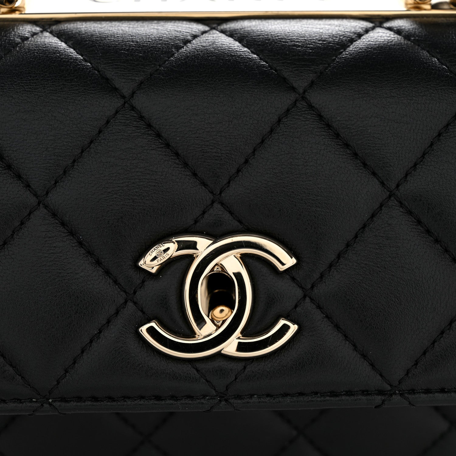 Chanel Lambskin Quilted Small Trendy CC Dual Handle Flap Bag Black