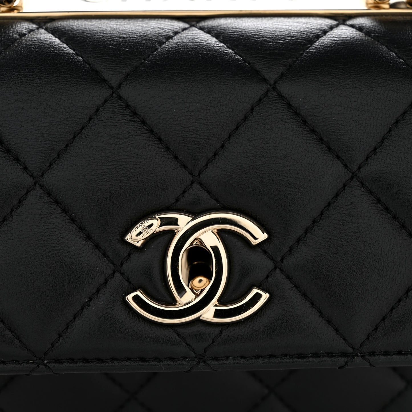 Lambskin Quilted Small Trendy CC Dual Handle Flap Bag Black