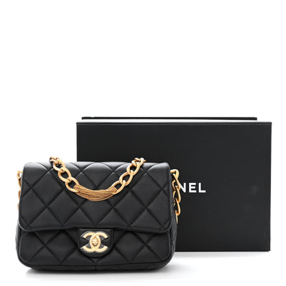 Chanel Lambskin Quilted Chain Flap Black 11 of 11