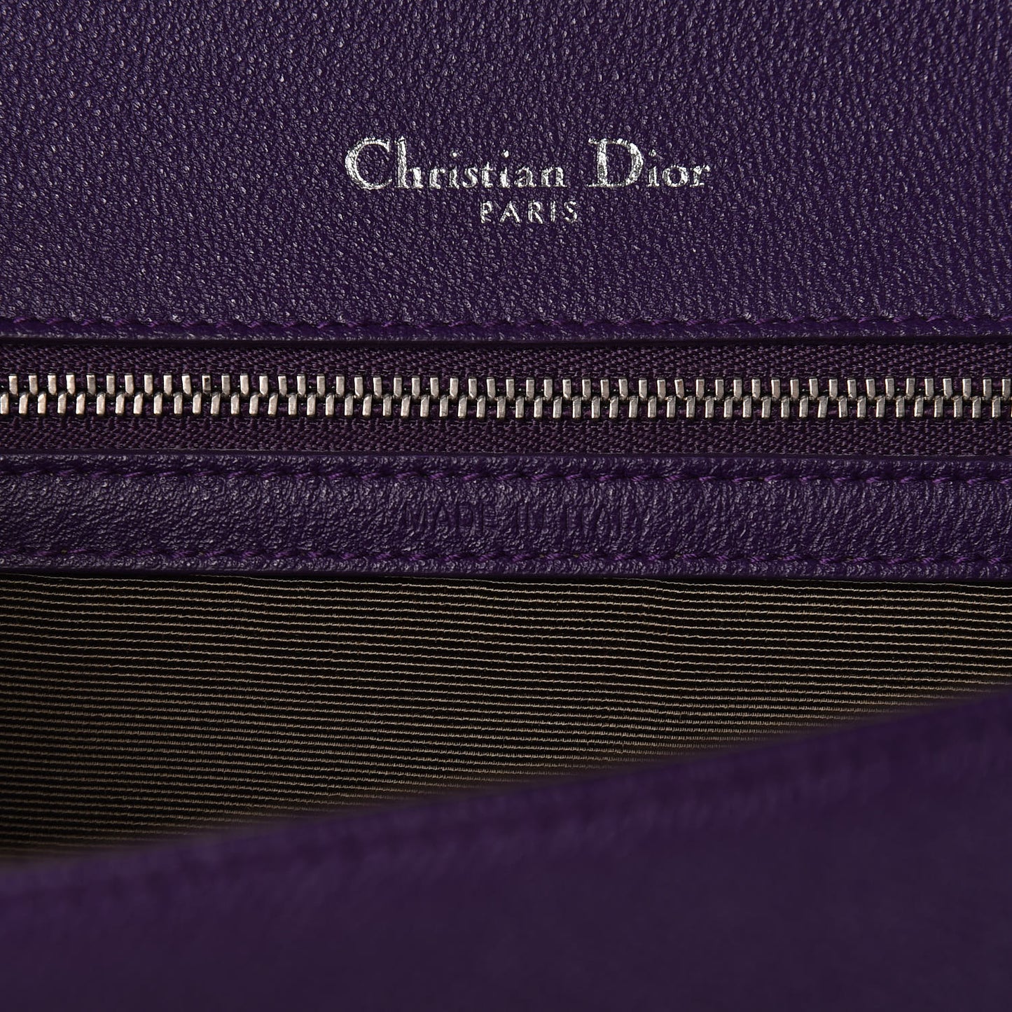 Grained Calfskin Medium Diorama Flap Bag Purple