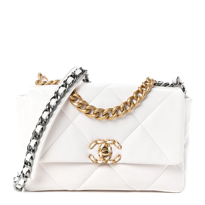 Chanel Lambskin Quilted Medium Chanel 19 Flap White 1 of 11
