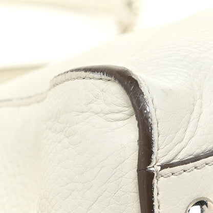 Fendi Calfskin Fur Monster Eyes Large Peekaboo Iconic Satchel White 20 of 27