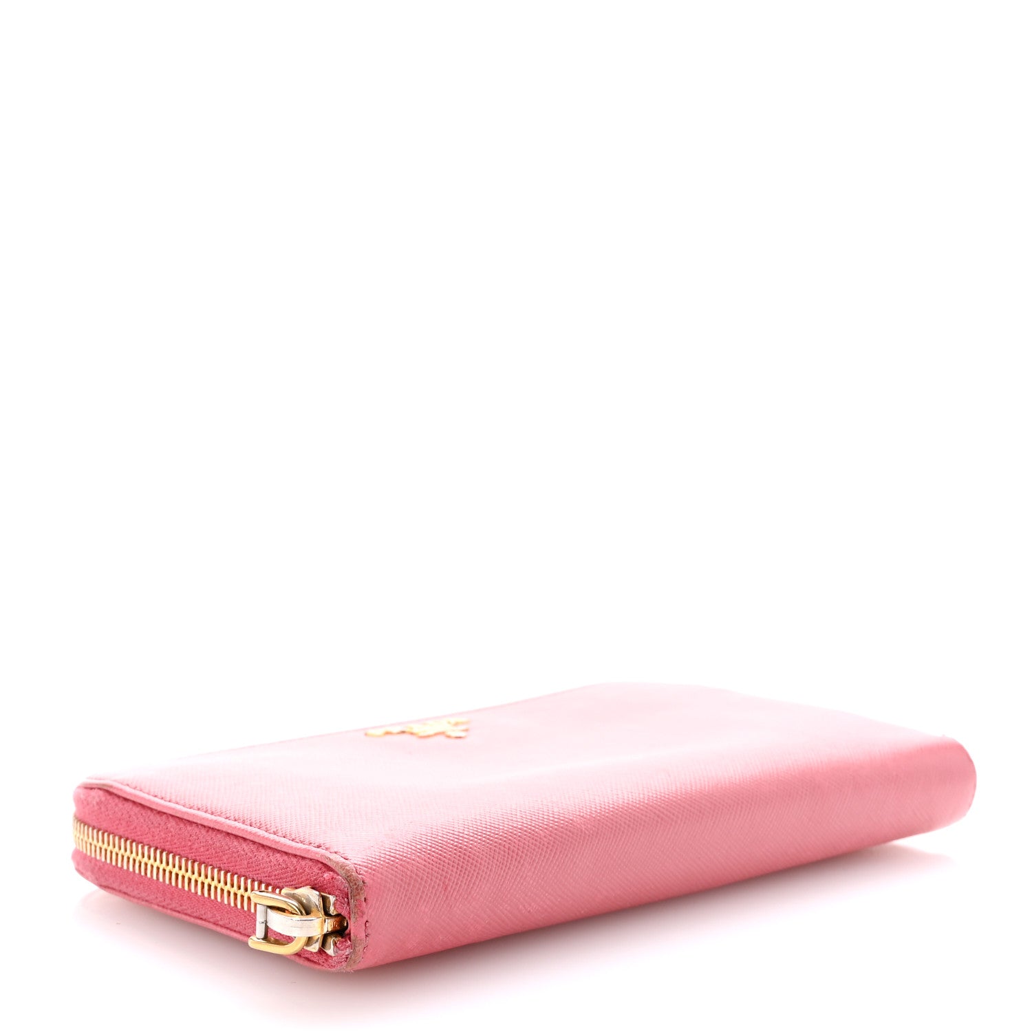 Prada Saffiano Metal Zip Around Wallet Ibisco 4 of 9