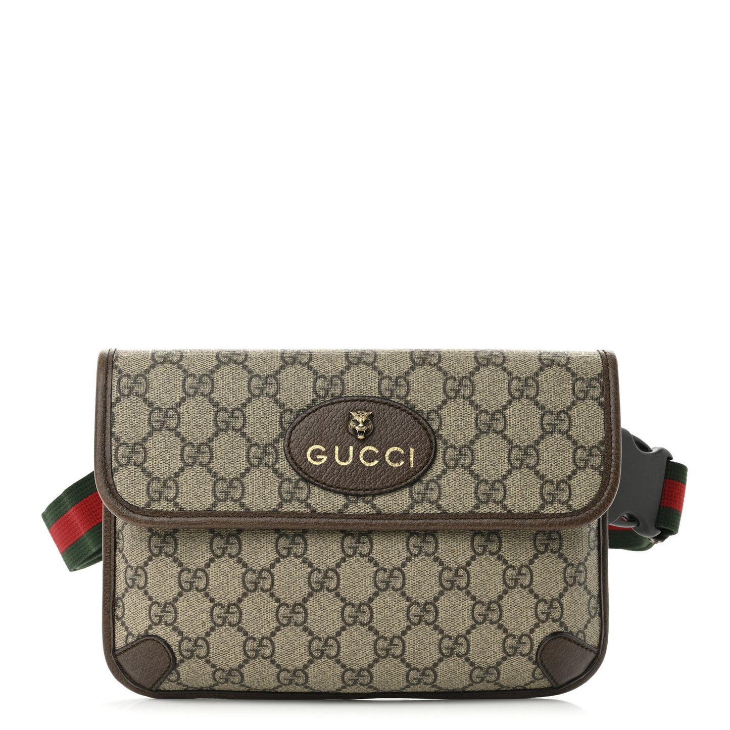 GG Supreme Monogram Neo Vintage Web Belt Bag Brown