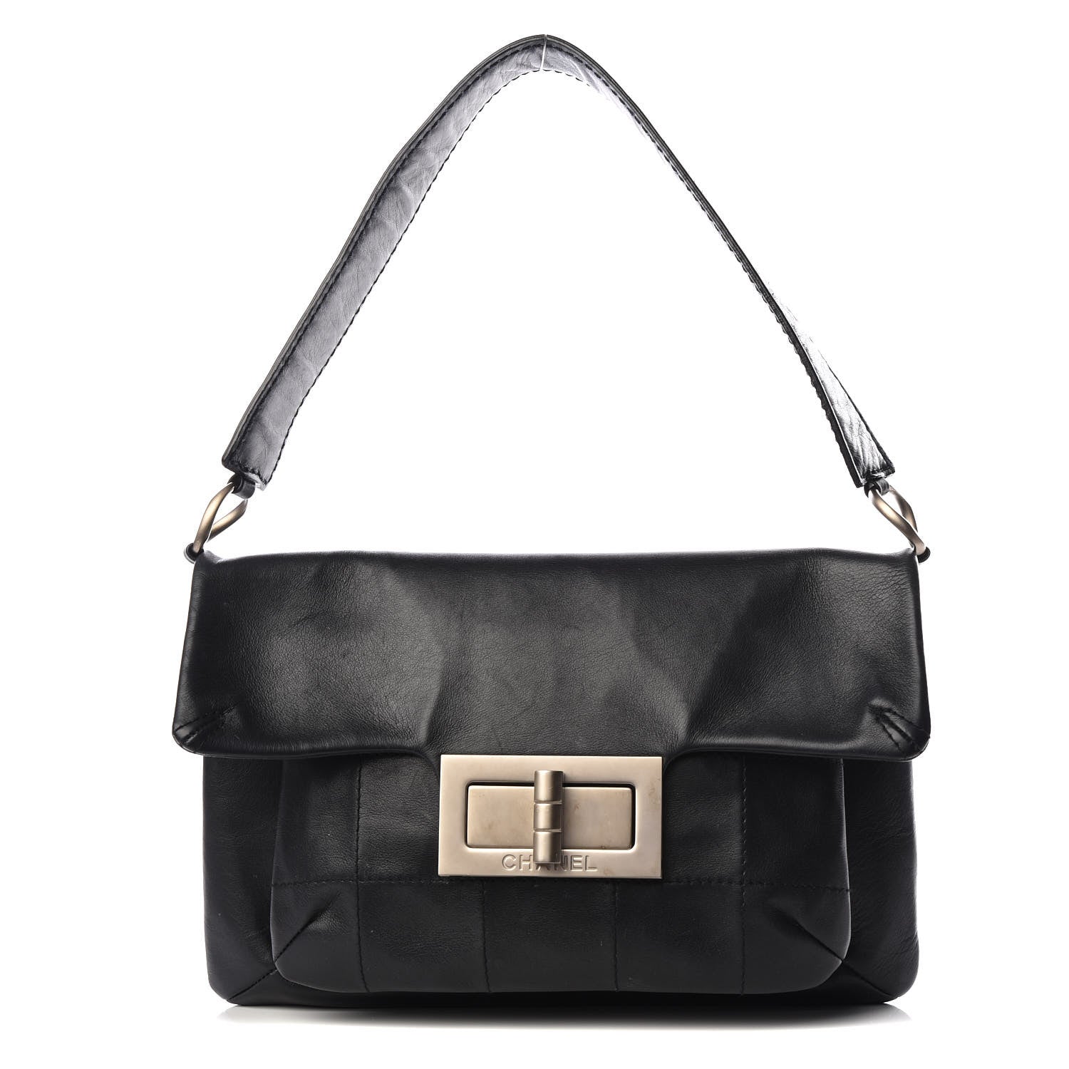 Chanel Calfskin Square Stitched Mademoiselle Shoulder Bag Black 1 of 9
