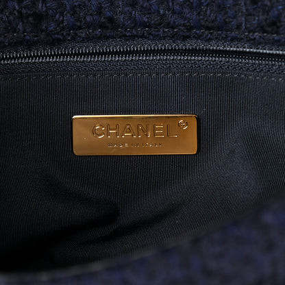 Chanel Tweed Quilted Medium Chanel 19 Flap Navy Blue 6 of 10