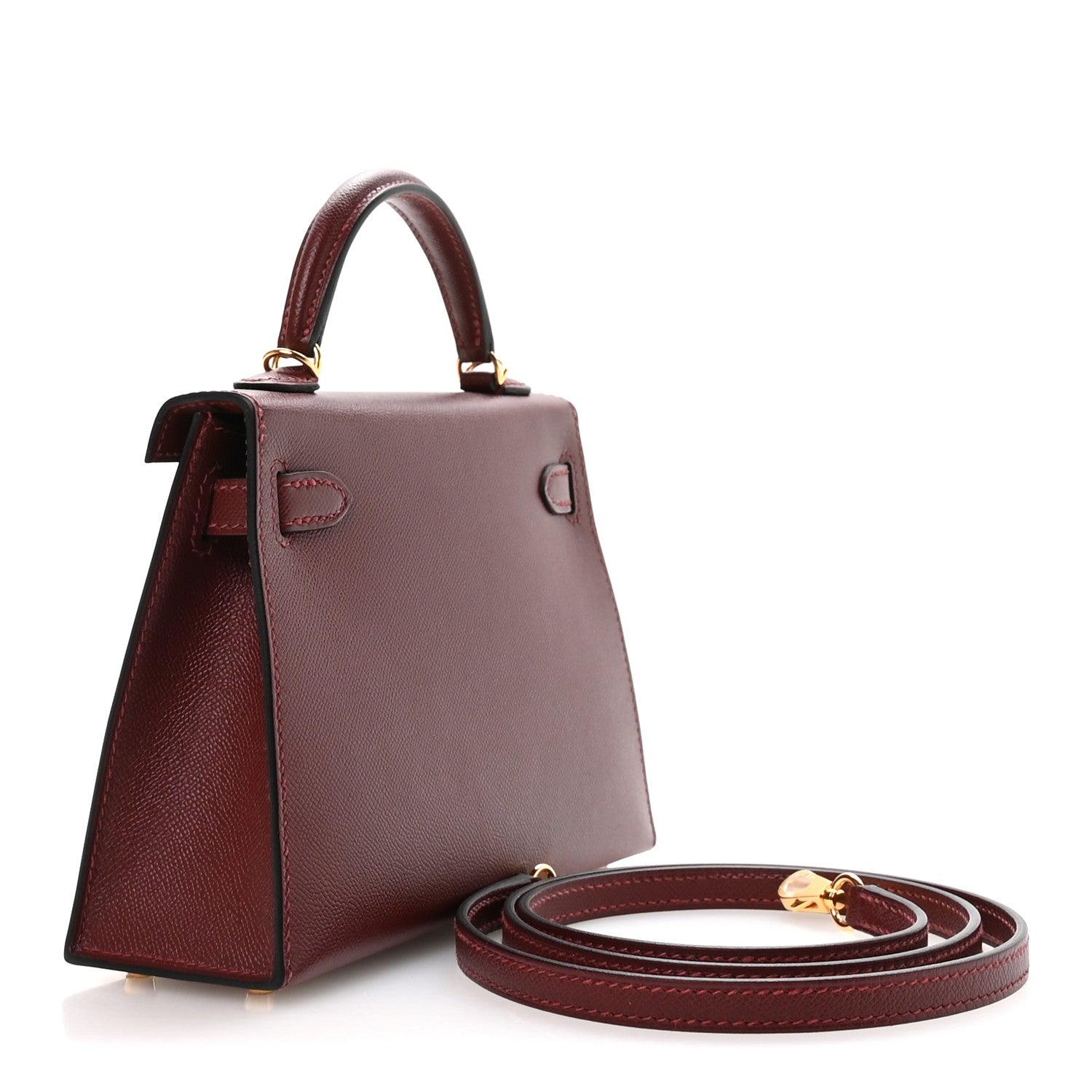 Hermes Madame Calfskin Mini Kelly Sellier 20 Rouge H 3 of 11