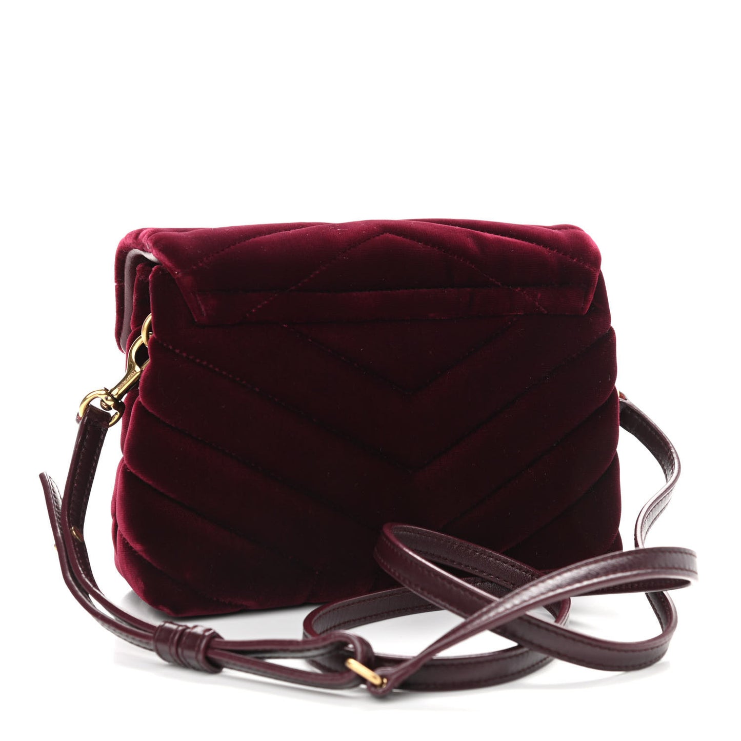 Velvet Y Quilted Monogram Toy Loulou Crossbody Bag French Burgundy
