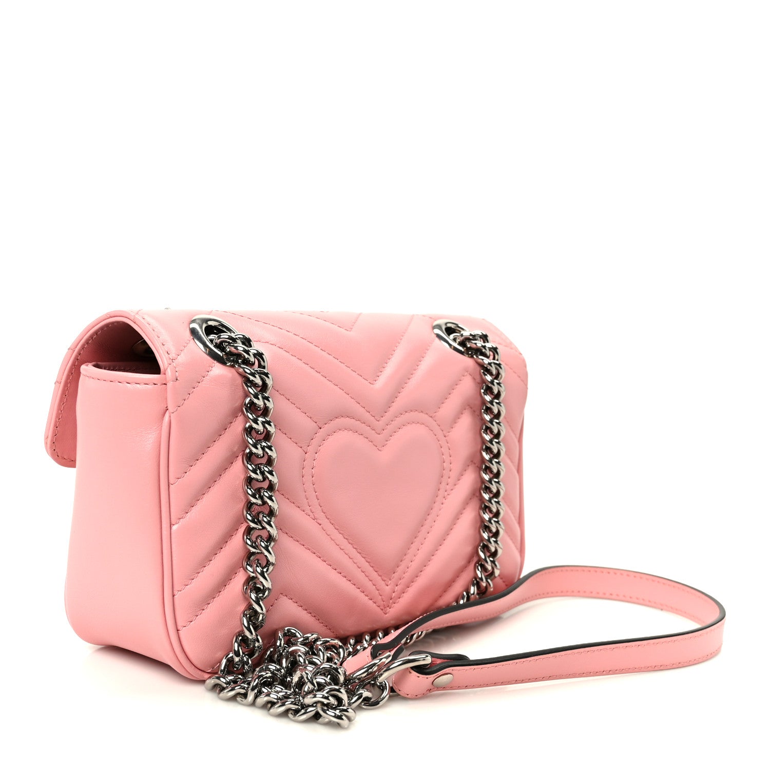 Gucci Calfskin Matelasse Mini GG Marmont Shoulder Bag Wild Rose 2 of 10