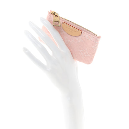 Louis Vuitton Monogram Denim Key Pouch Washed Pink 2 of 7