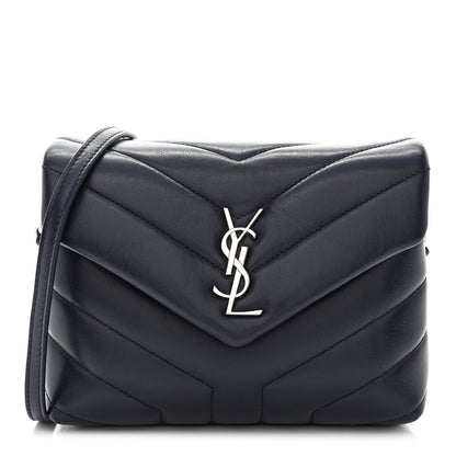Saint Laurent Calfskin Y Quilted Monogram Toy Loulou Chain Satchel Medium Blue 1 of 13