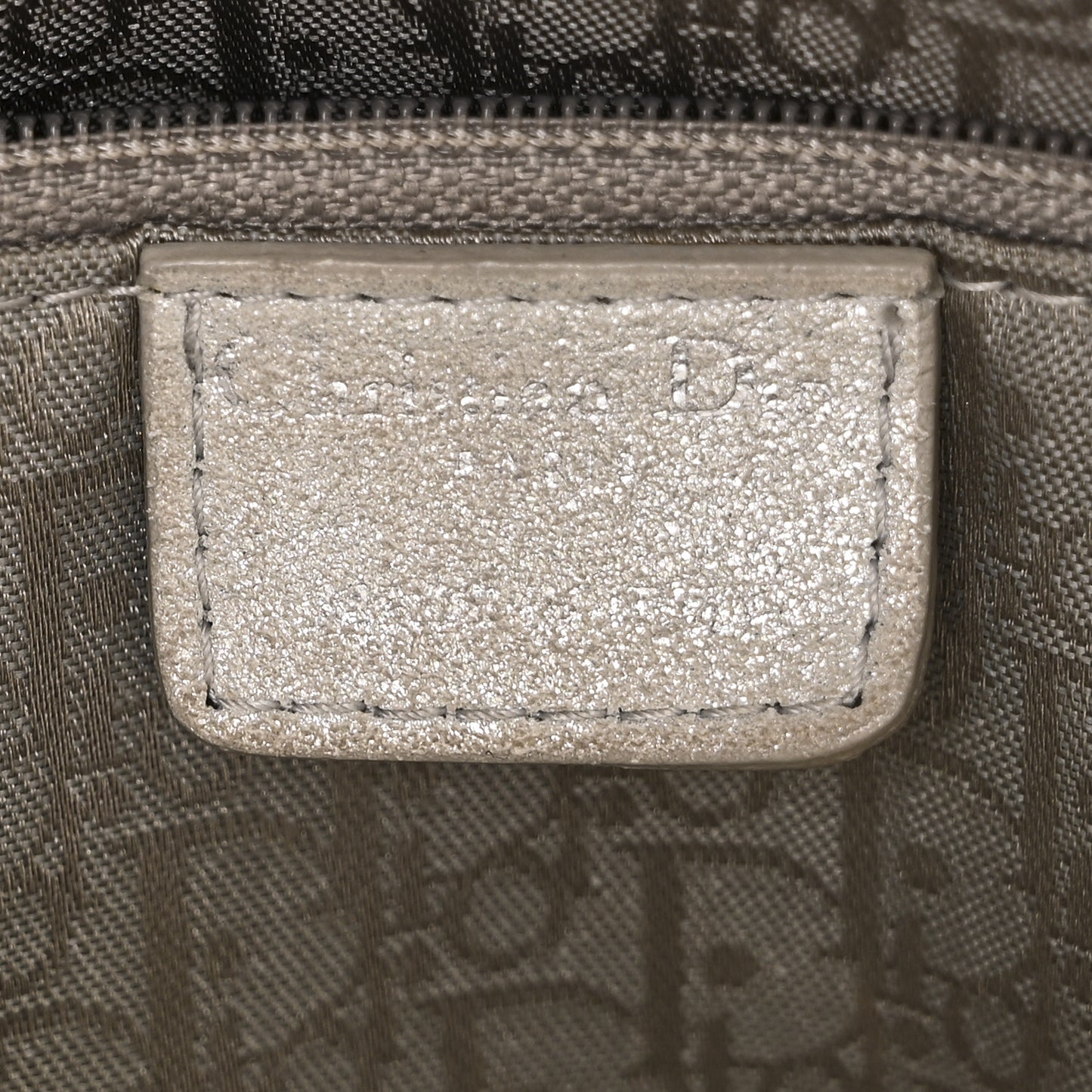 Metallic Nubuck Cannage Medium Lady Dior Silver