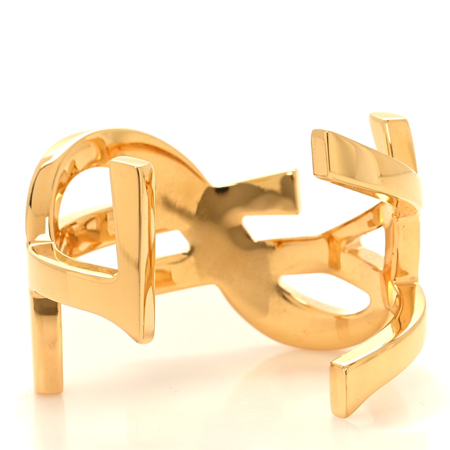 Brass Monogram Medium Cuff Bracelet Gold
