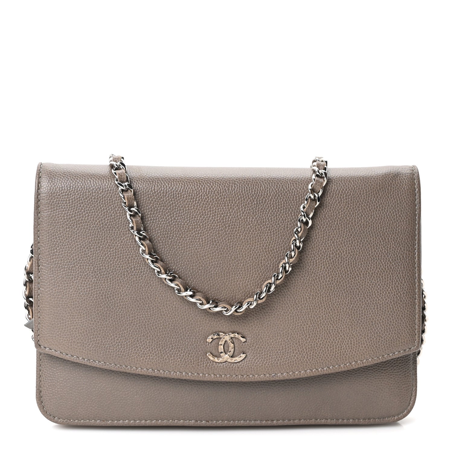 Chanel Caviar Sevruga Wallet On Chain WOC Grey 1 of 12