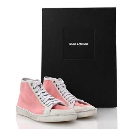 Saint Laurent Canvas Elba Court Classic SL/39 Mid Top Sneakers 35.5 Pink White 11 of 11