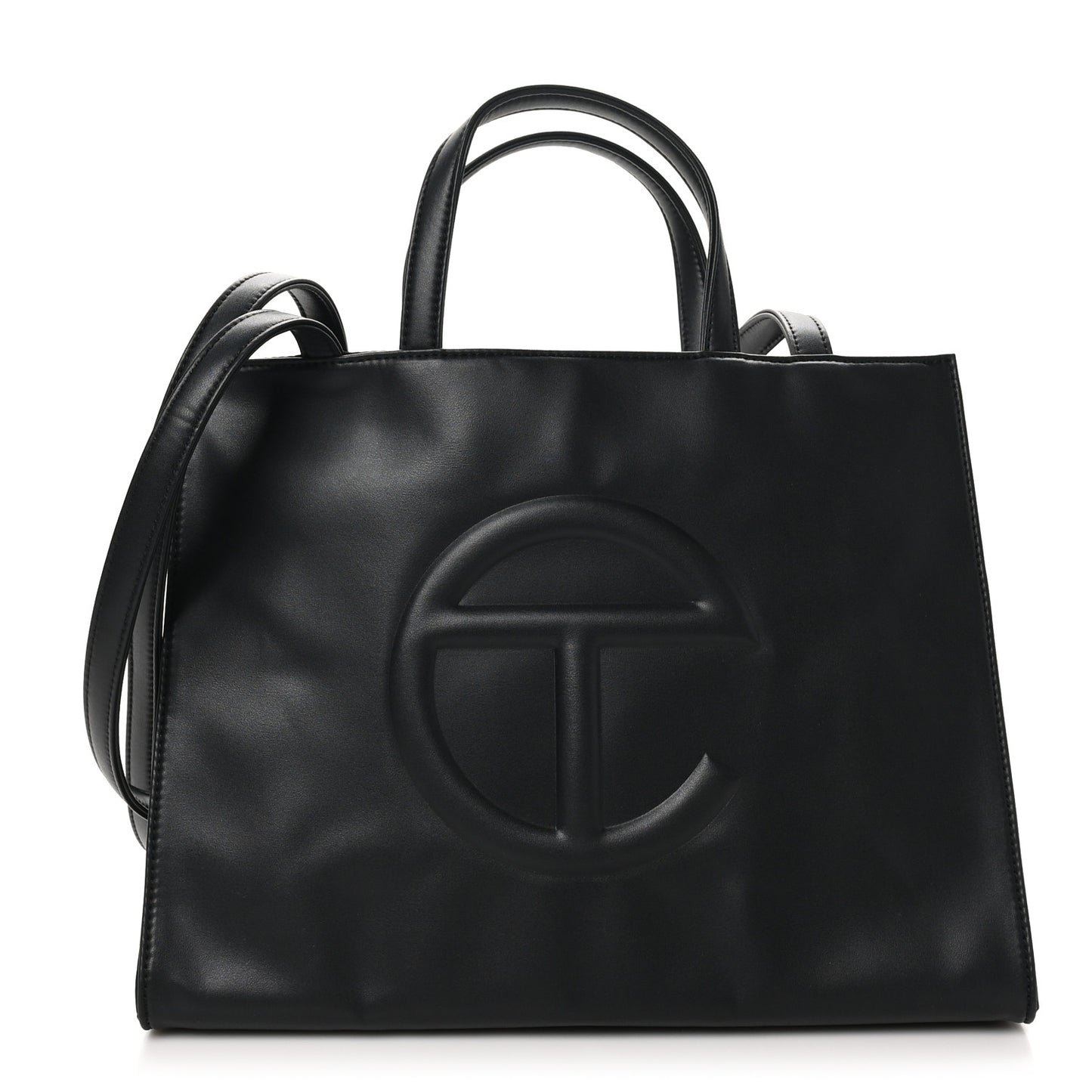 Vegan Leather Medium Shopping Bag Black