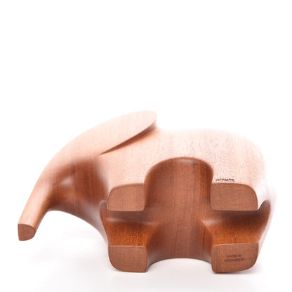 Hermes Mahogany Wood Elephant Lao Paperweight Naturel 4 of 9