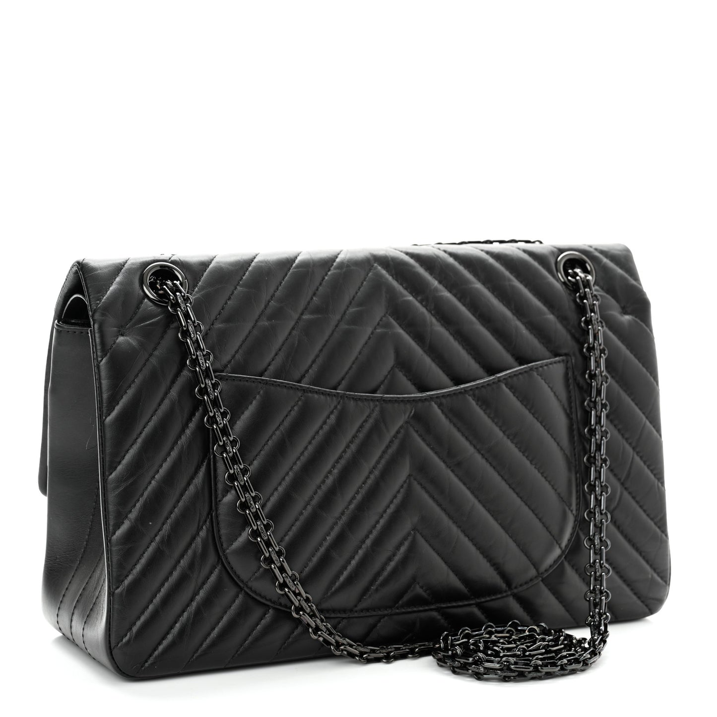 Aged Calfskin Chevron Quilted 2.55 Reissue 226 So Black