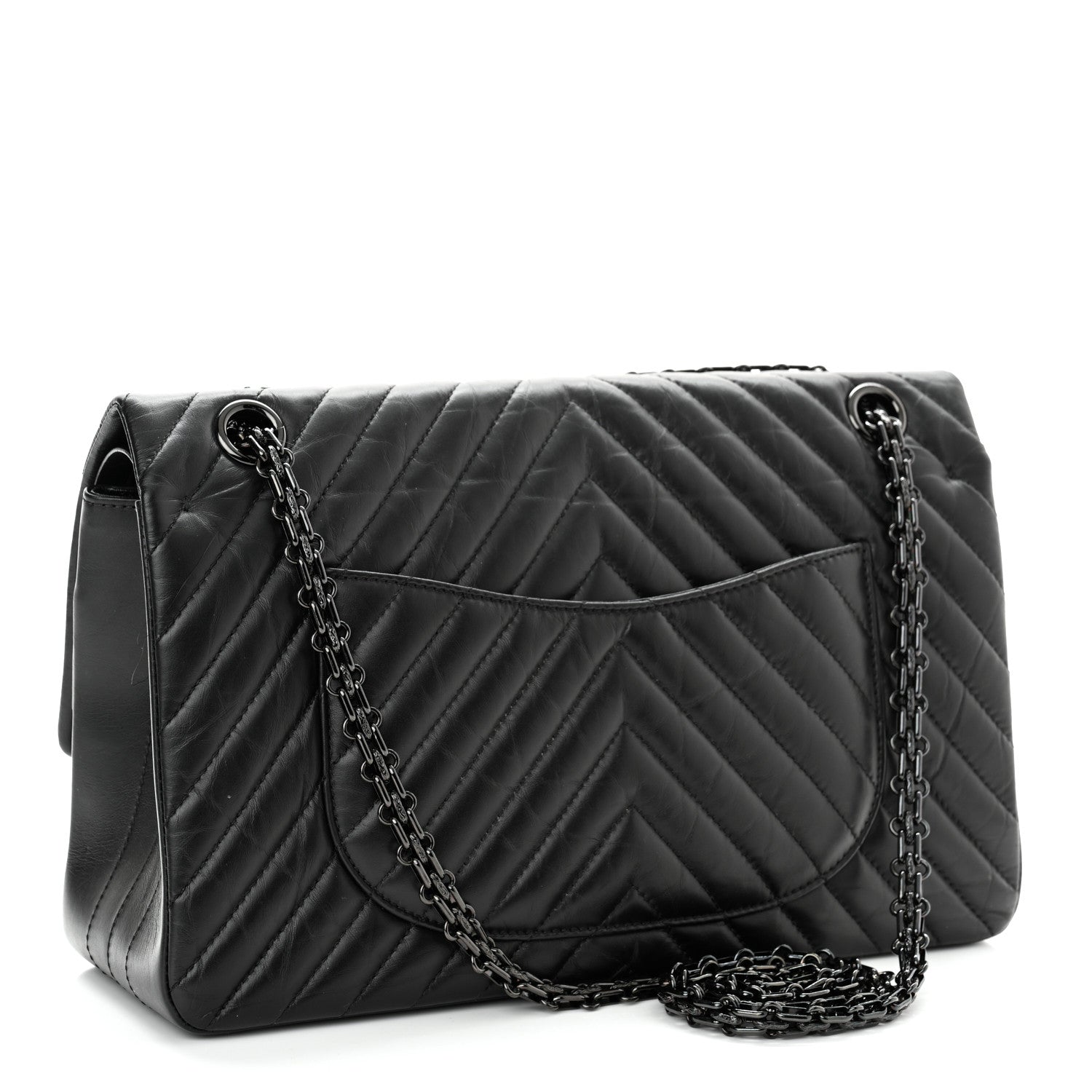 Chanel Aged Calfskin Chevron Quilted 2.55 Reissue 226 So Black 3 of 11