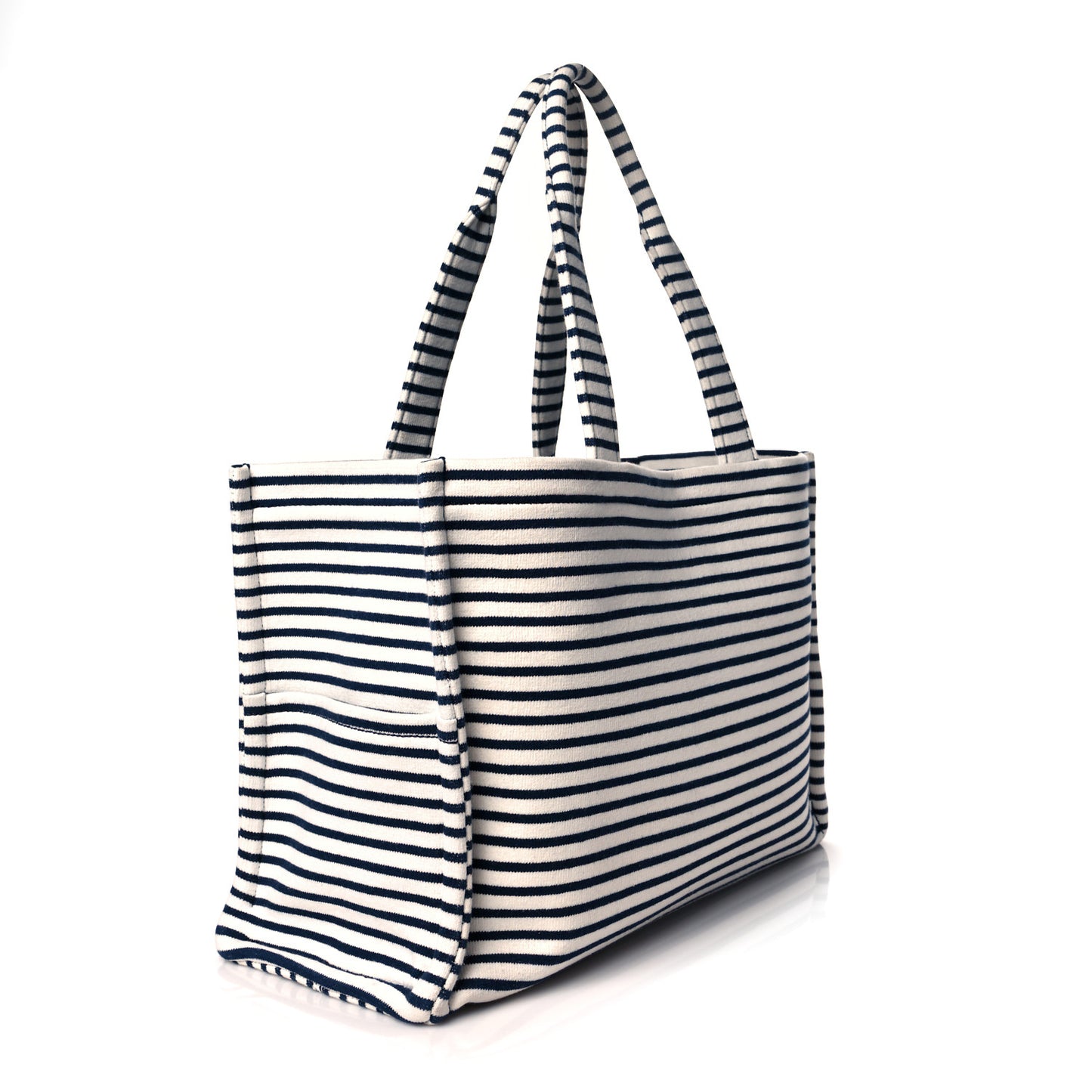 Canvas Calfskin Striped Triomphe Cabas Brown