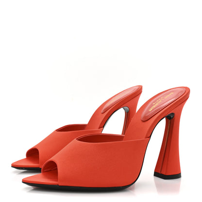Saint Laurent Crepe De Chine Suite Mule Sandals 38 Arancio 4 of 9