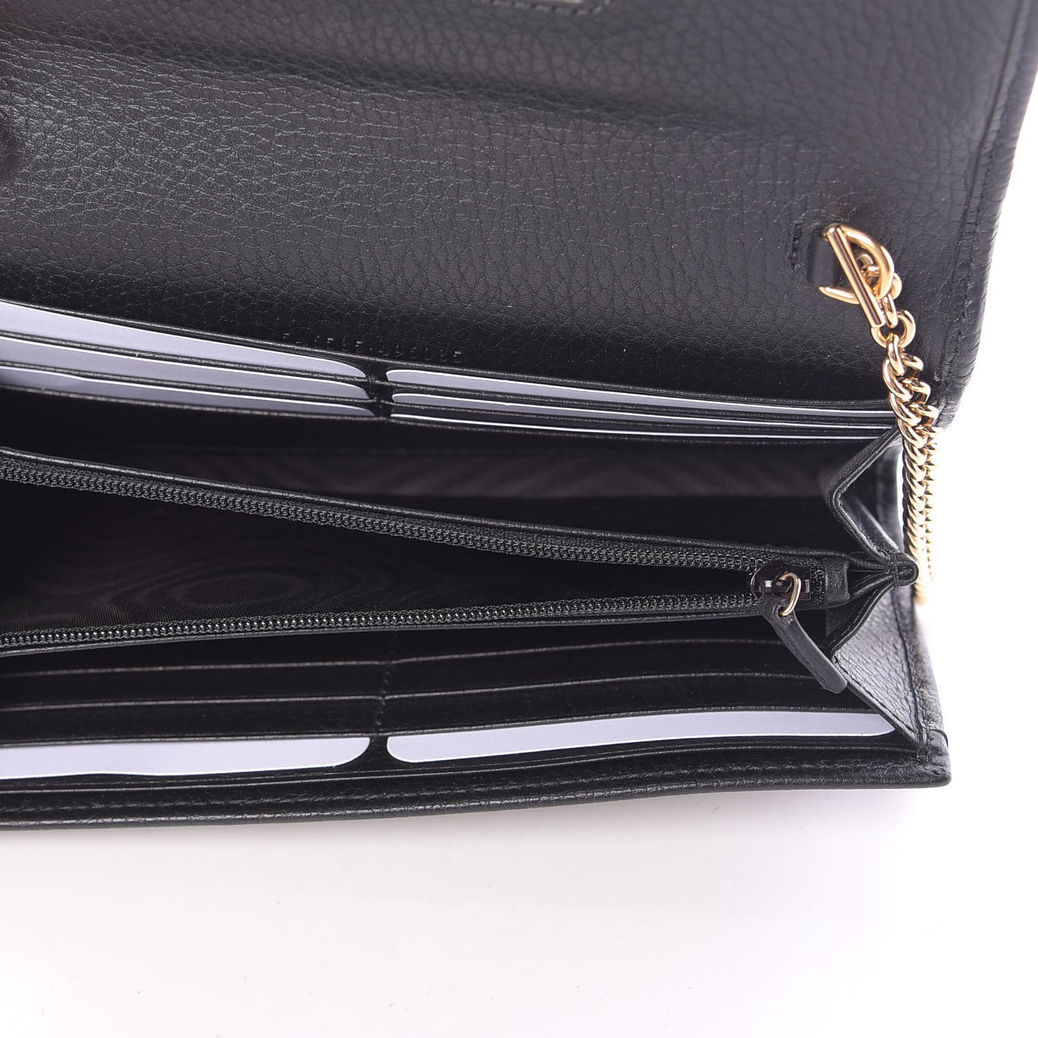 Gucci Calfskin Petite GG Marmont Wallet Chain Bag Black 5 of 11