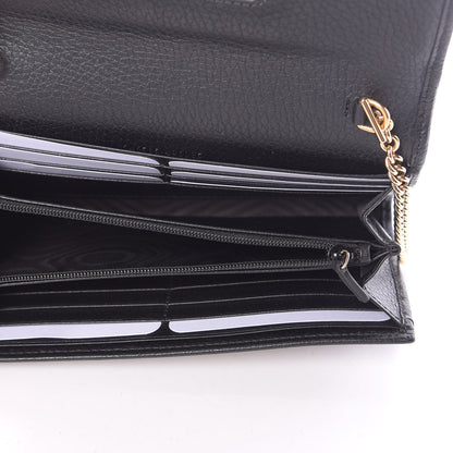 Gucci Calfskin Petite GG Marmont Wallet Chain Bag Black 5 of 11