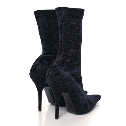 Balenciaga Velvet Spandex Extreme Pointed Toe Knife Ankle Boots 36 Black 4 of 6