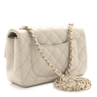Chanel Lambskin Quilted Mini Rectangular Flap Grey 3 of 10