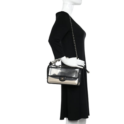Chanel Lambskin PVC Sand By The Sea Flap With Pearl Strap Black 2 of 11