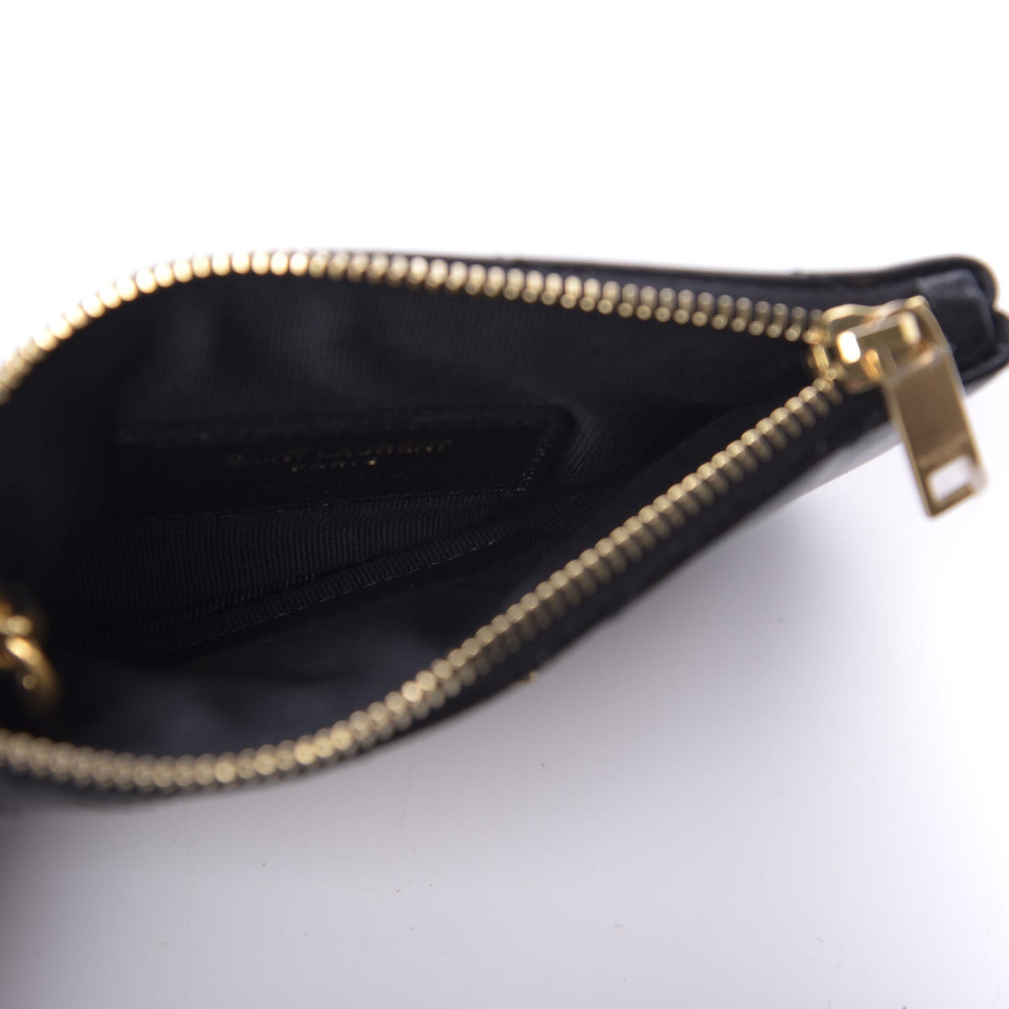 Calfskin Matelasse Monogram Key Pouch Black