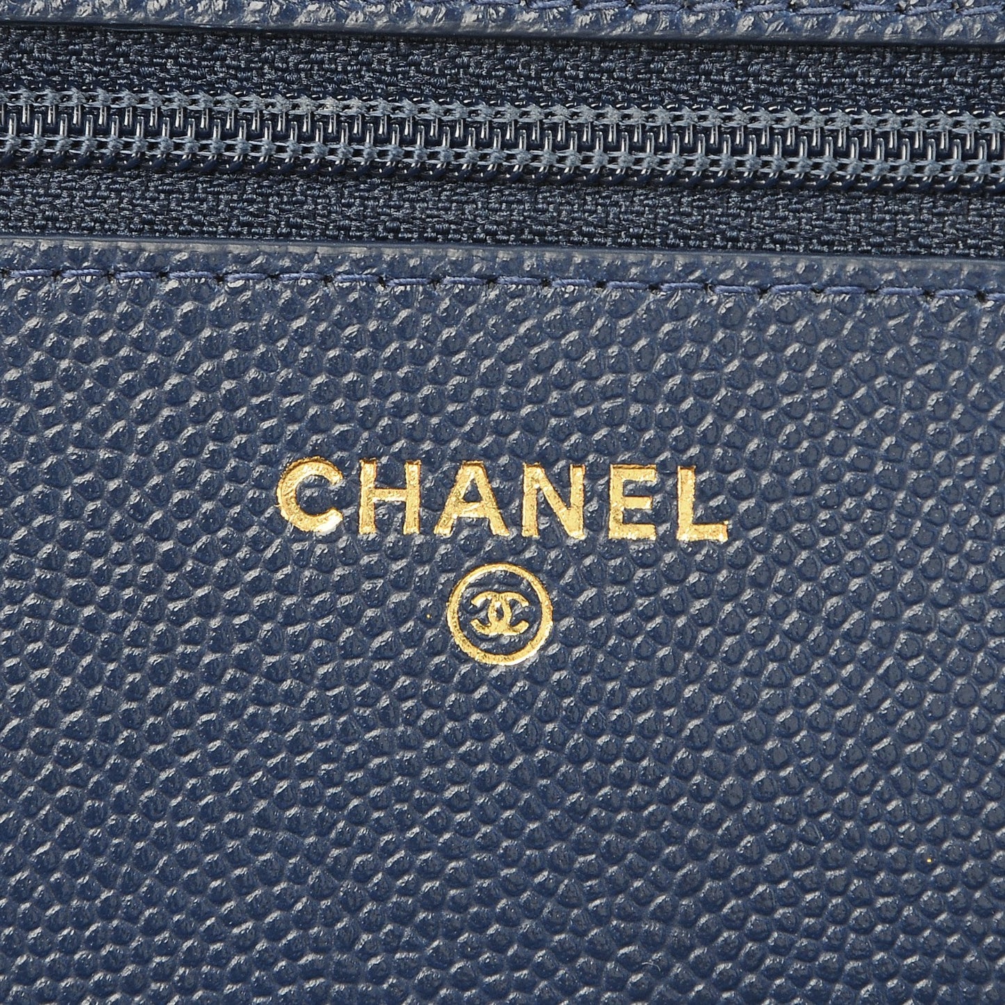Caviar Quilted Golden Class Wallet On Chain WOC Navy
