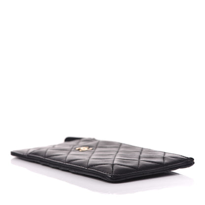 Chanel Lambskin Quilted Classic Flat Wallet Pouch Black 4 of 11