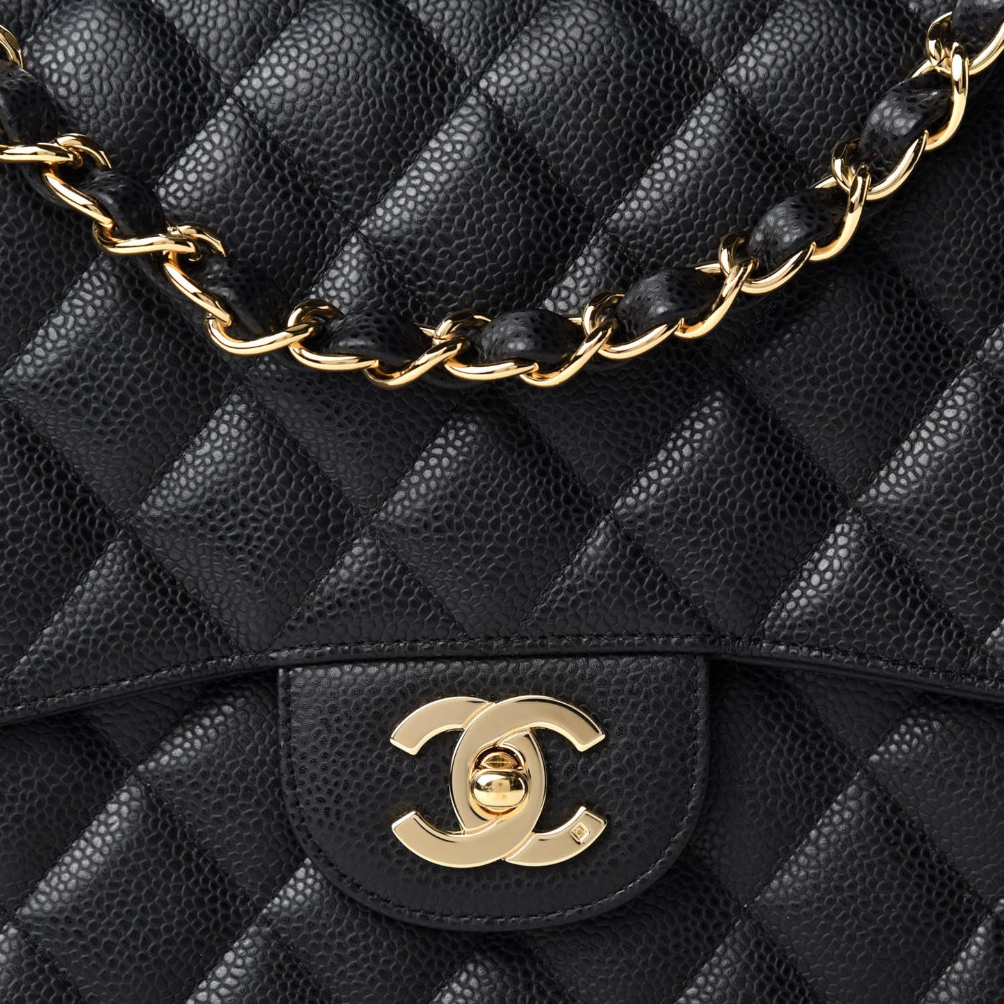 Caviar Quilted Jumbo Single Flap Black