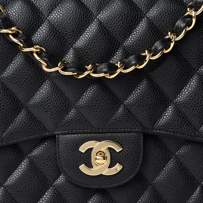 Chanel Caviar Quilted Jumbo Single Flap Black 10 of 11