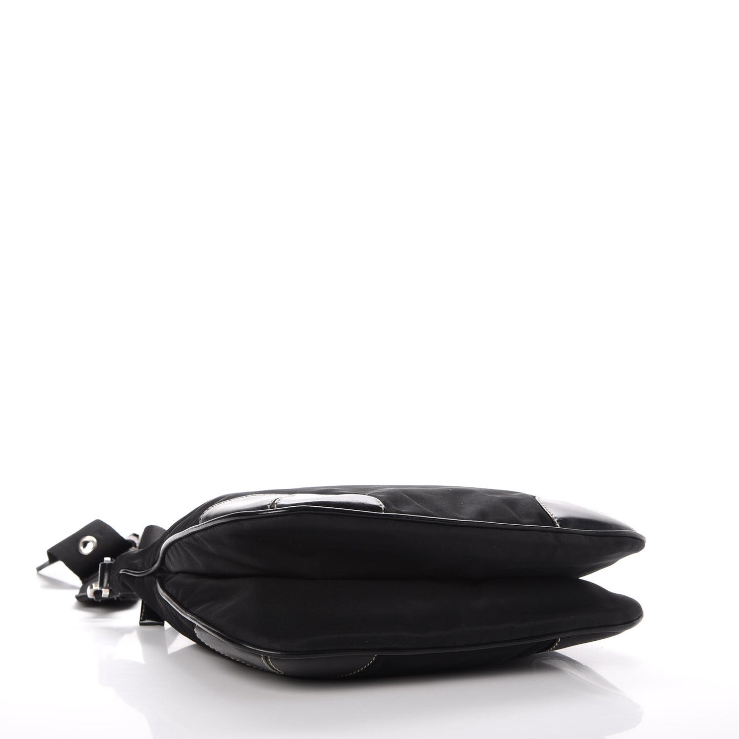 Tessuto Nylon Vitello Flat Messenger Bag Black