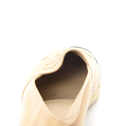 Chanel Lambskin CC Espadrilles 37 Beige Black 9 of 11