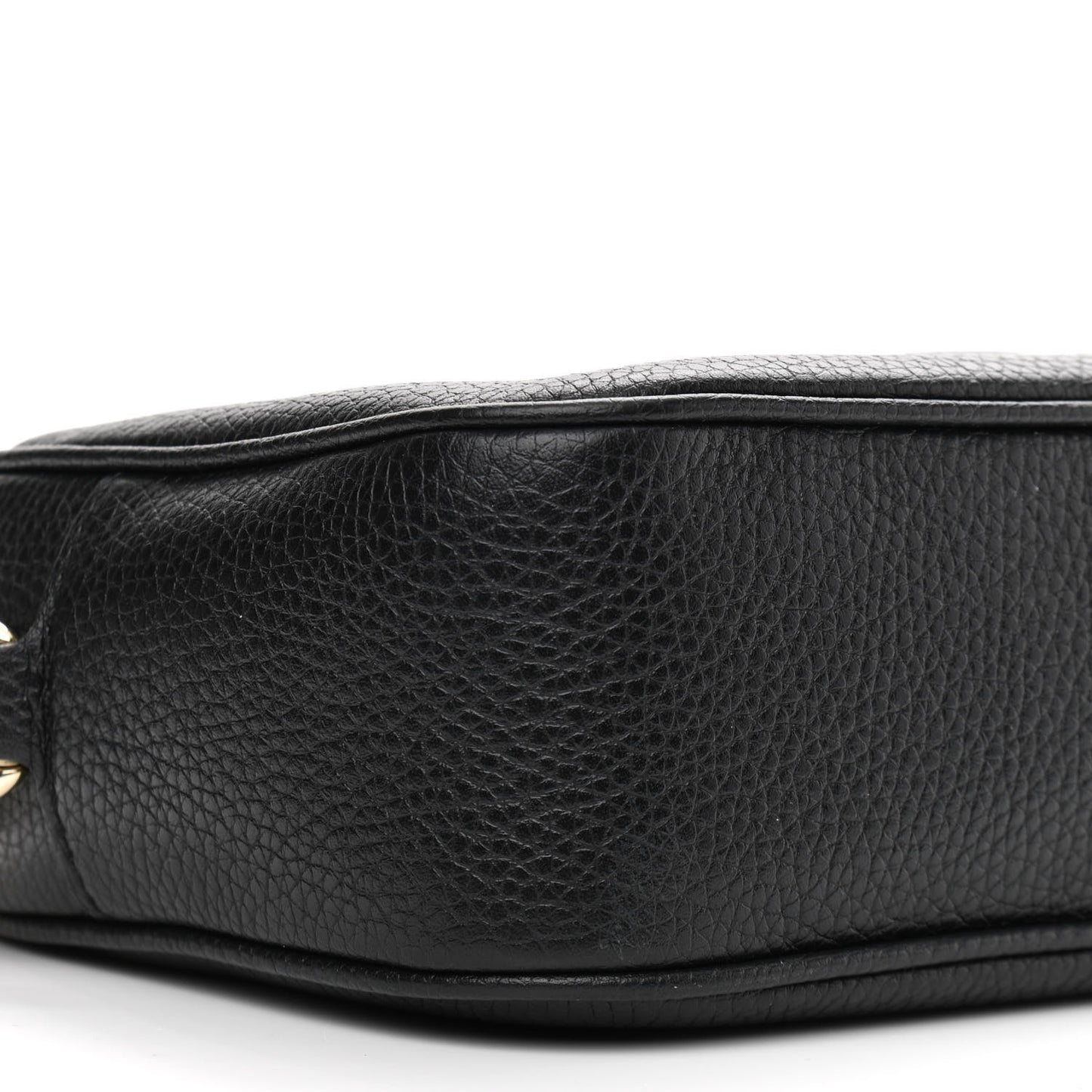Pebbled Calfskin Small Soho Disco Bag Black