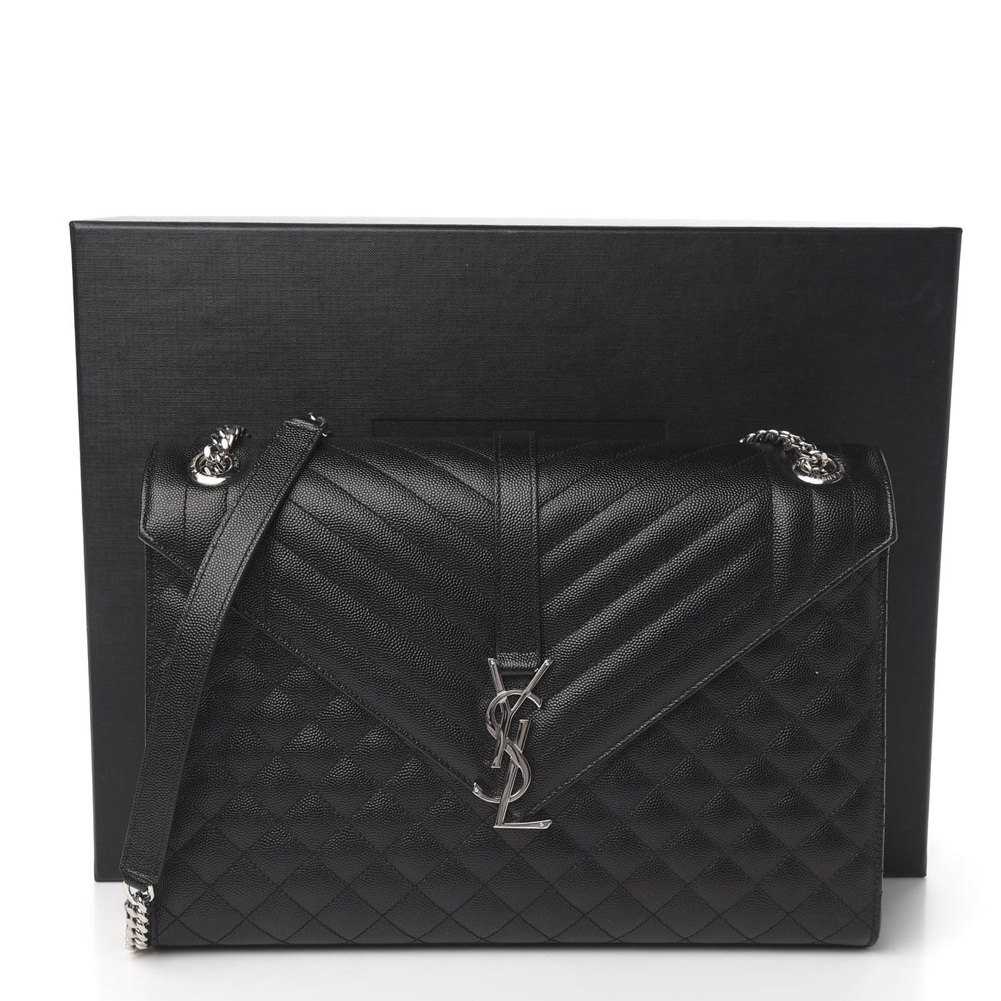 Grain De Poudre Large Tri-Quilt Monogram Satchel Black