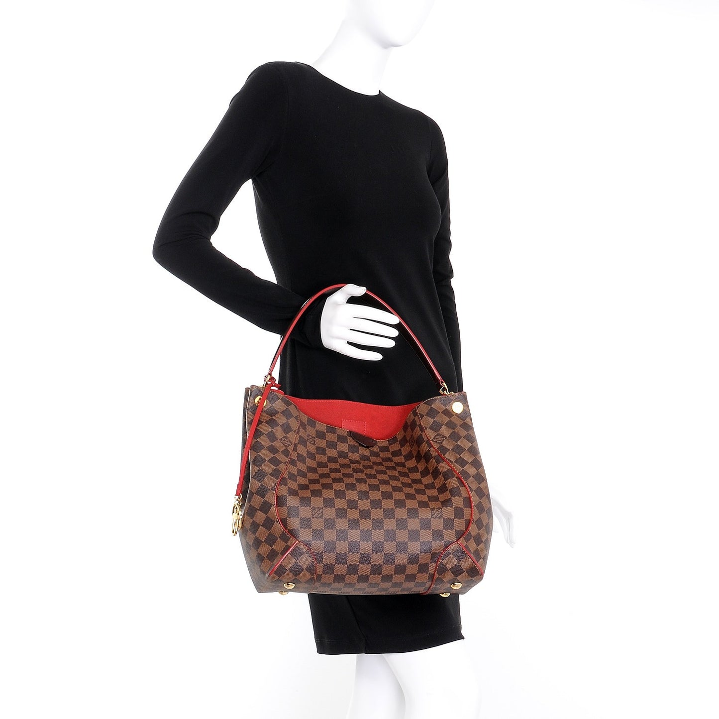 Damier Ebene Caissa Hobo Cherry