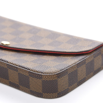 Louis Vuitton Damier Ebene Pochette Felicie Chain Wallet 9 of 12