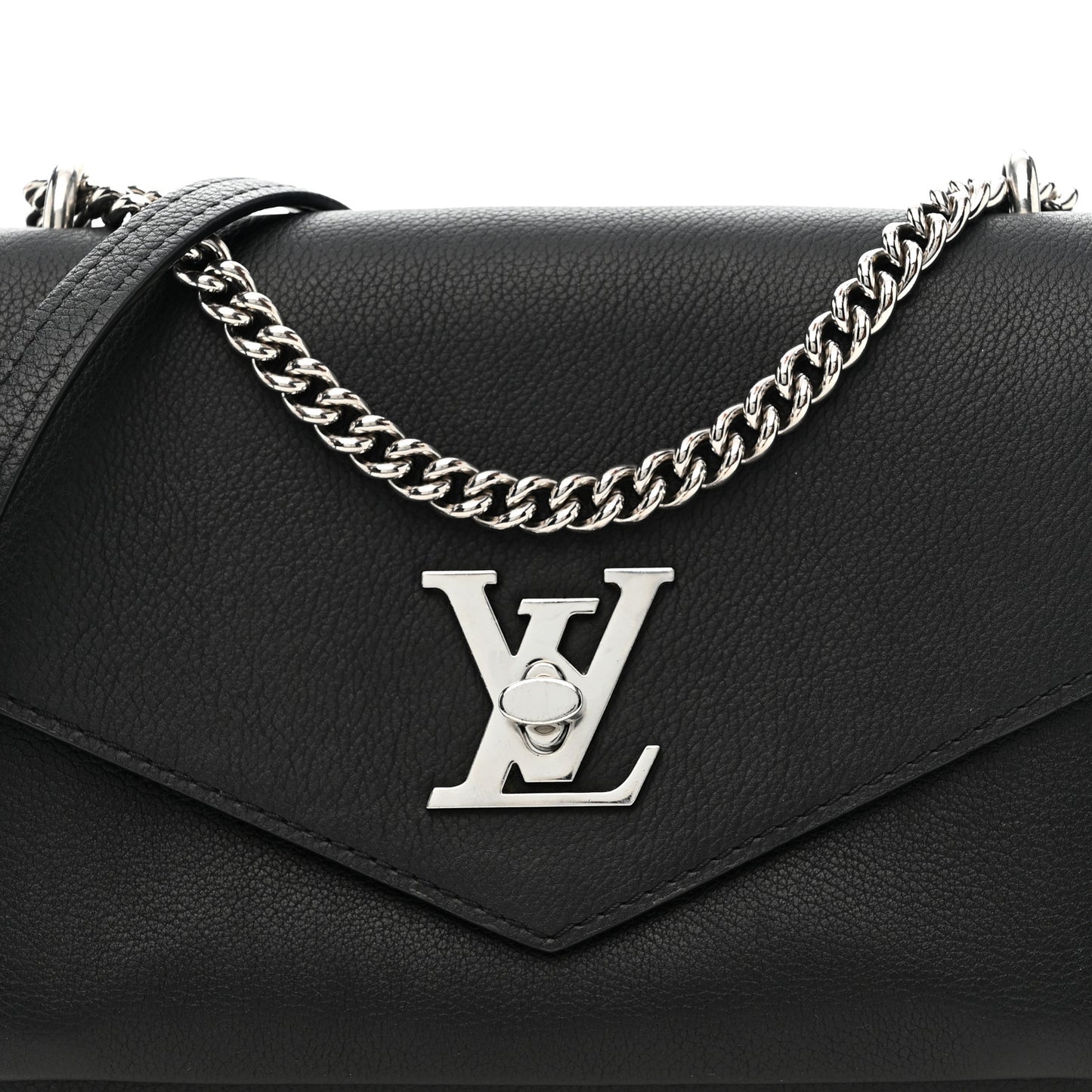 Soft Calfskin Mylockme Chain Bag BB Black