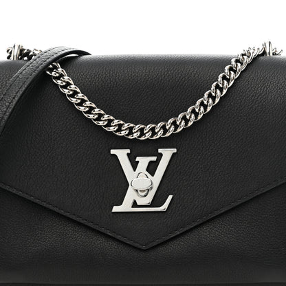 Louis Vuitton Soft Calfskin Mylockme Chain Bag BB Black 7 of 10