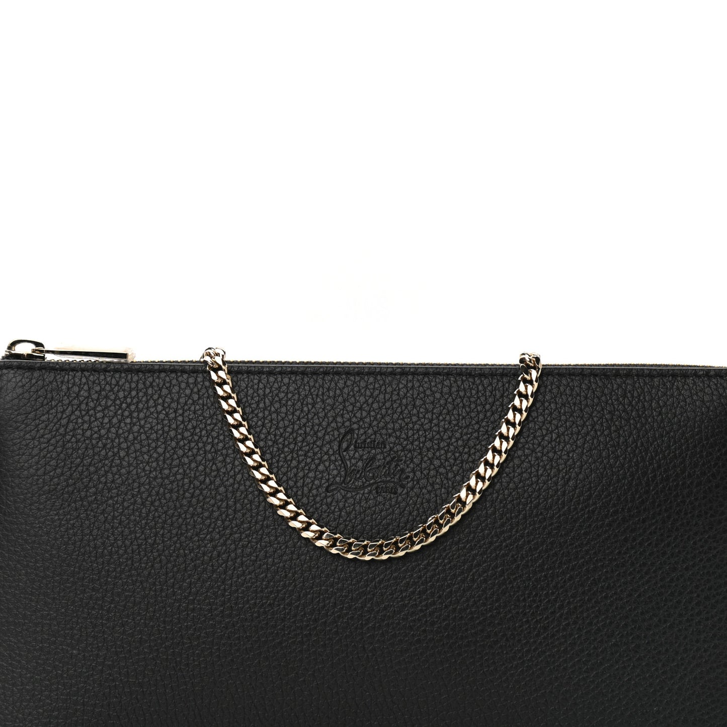 Calfskin Loubila Chain Clutch Black