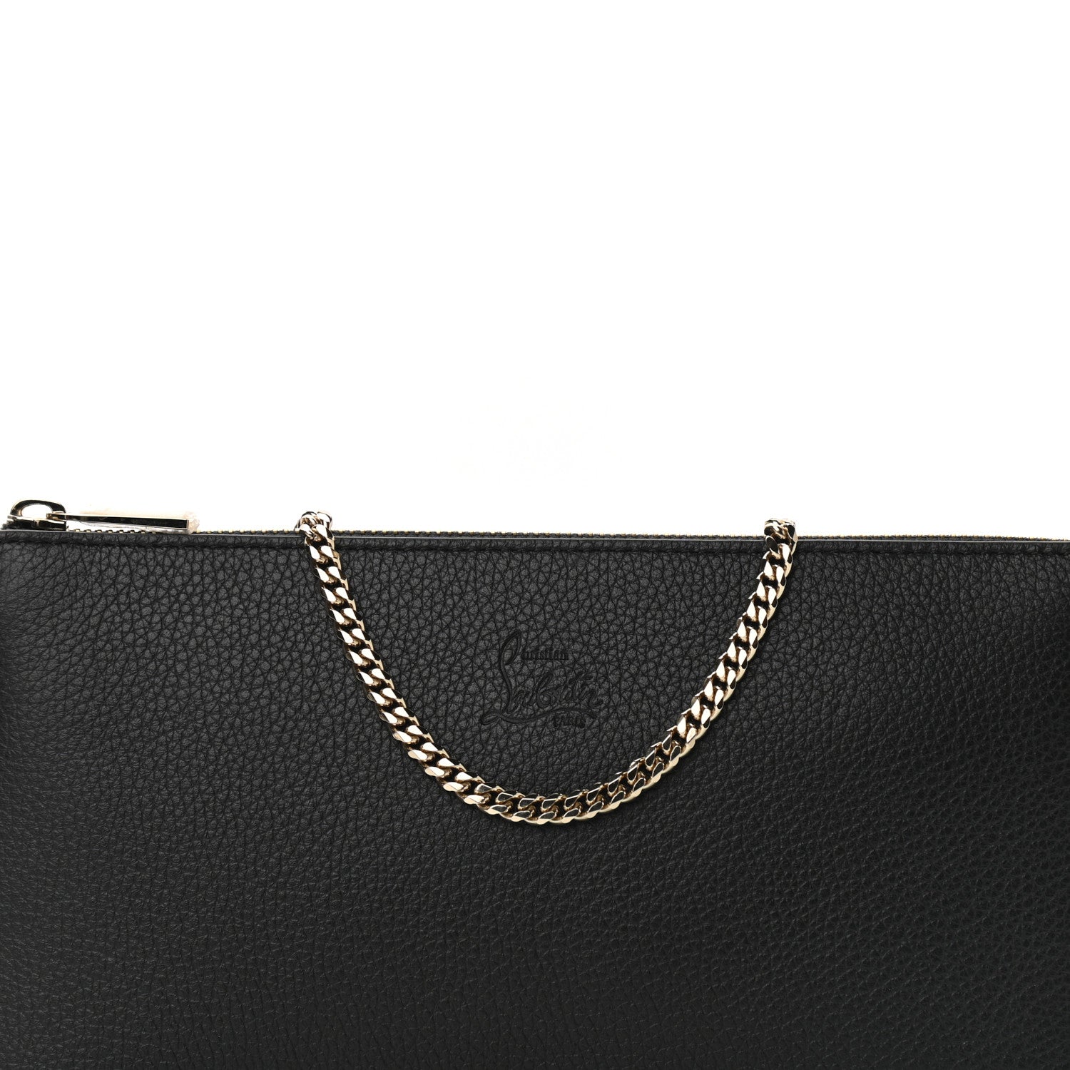 Christian Louboutin Calfskin Loubila Chain Clutch Black 7 of 9