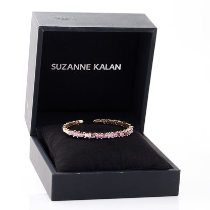Suzanne Kalan 18K Rose Gold Pink Sapphire Bold Bangle Bracelet 4 of 4