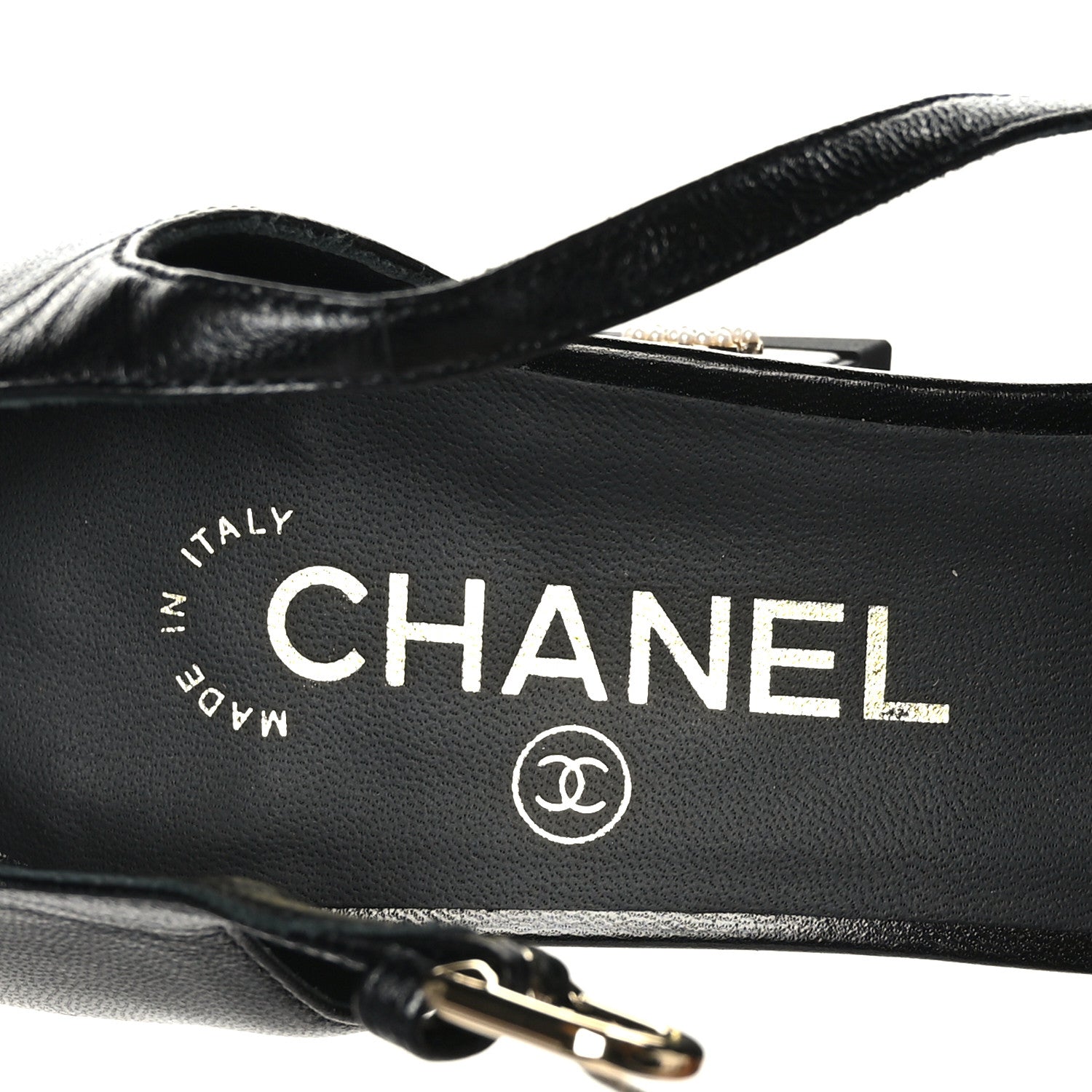 Chanel Shiny Goatskin Pearl Mary Jane Flats 39.5 Black 12 of 16