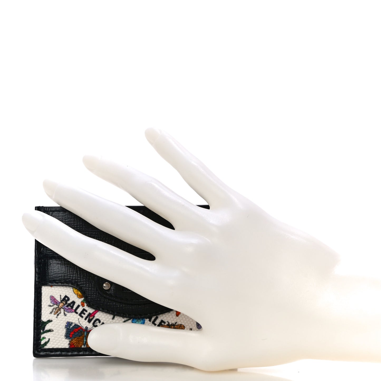 X GUCCI Canvas Azalea Calfskin Flora Logo Print Neo Classic Card Holder White Multicolor Black